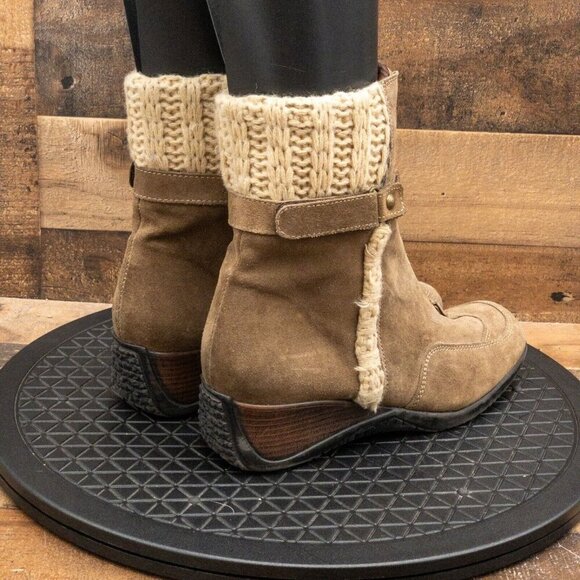 AQUATALIA WOMENS BOOTS PULL ON ZIP UP BROWN SUEDE OUTDOOR CASUAL SIZE 8.5 - Picture 8 of 9